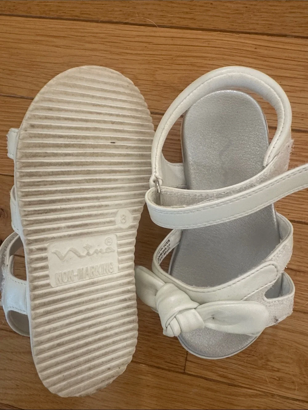Girls White Bow Strap Sandals - Kids Shoes